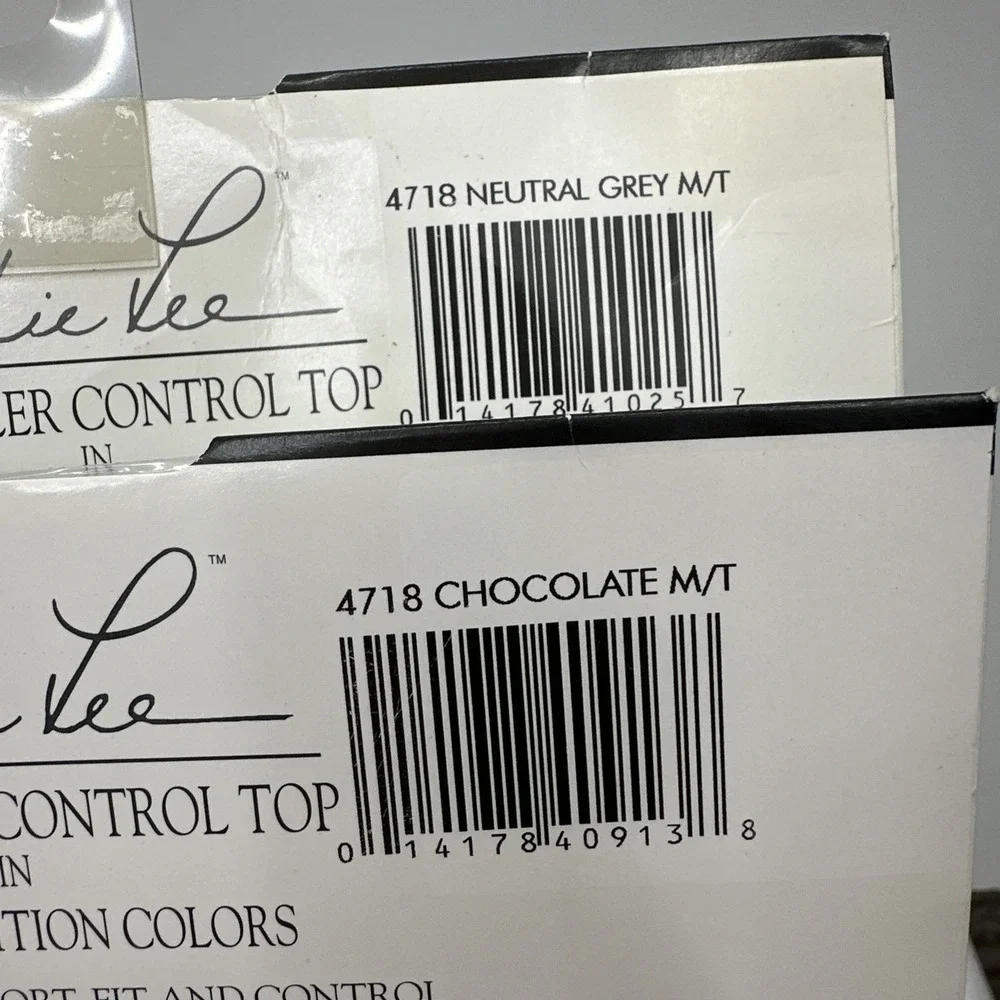 Lot 2 Kathie Lee Limited Edition Medium Tall Grey‎ & Brown Control Top Pantyhose